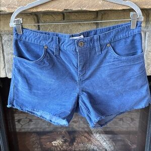 Carve Designs Women's Oahu blue Corduroy Shorts with fray & stretch. Size 6
